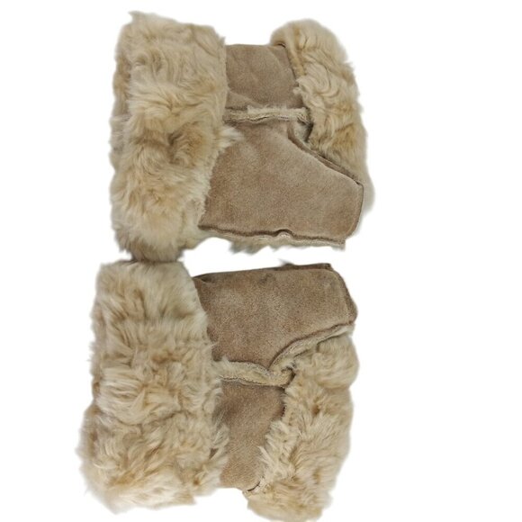 Vintage Wilsons Leather Suede Half Gloves Newsboy Cap Hat Size S/M Faux Fur Y2K main image 13